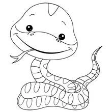 Coloriage Bébé serpent au grand sourire