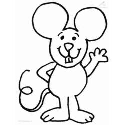 Coloriage Souris qui fait coucou