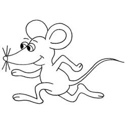 Coloriage Souris qui court joyeusement