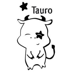Coloriage Taureau mignon petit taureau avec des étoiles
