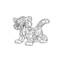 Coloriage Tigre bébé marchant avec un grand sourire Coloriage Tigre bébé marchant avec un grand sourire