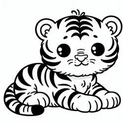 Coloriage Tigre assis avec des rayures