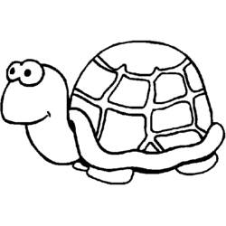Coloriage Tortue au sourire joyeux