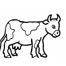 Coloriage Vache debout avec des taches