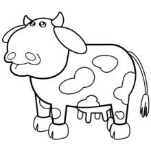Coloriage Vache debout aux grandes taches