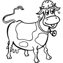 Coloriage Vache avec clochette au cou