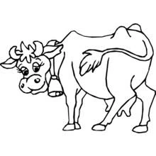 Coloriage Vache avec une cloche autour du cou