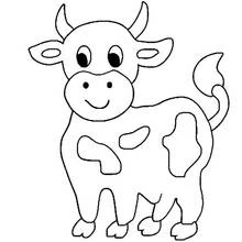 Coloriage Vache souriante debout