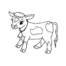 Coloriage Vache portant une clochette autour du cou