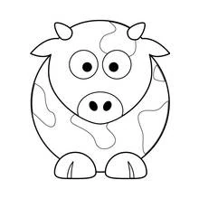 Coloriage Vache au visage rond et aux grands yeux