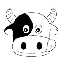 Coloriage Vache avec de grandes cornes