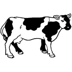Coloriage Vache debout de profil