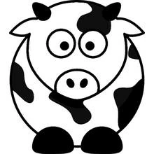 Coloriage Vache au visage rond et grands yeux rigolos