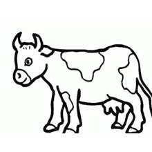 Coloriage Vache debout au pelage tacheté