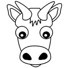 Coloriage Vache au visage rond avec de grands yeux