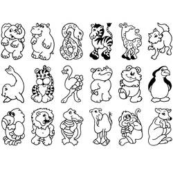 Coloriage Collection de petits animaux du zoo