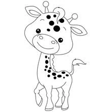 Coloriage Girafe debout et souriante