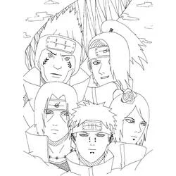Coloriage Portrait de groupe des membres de l'Akatsuki