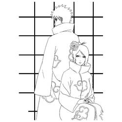Coloriage Nagato et Konan en manteaux Akatsuki