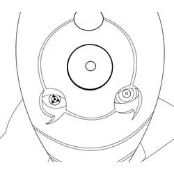 Coloriage Obito Akatsuki masque en gros plan