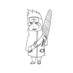 Coloriage Kisame chibi avec son immense épée