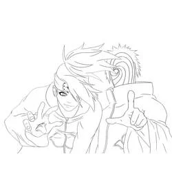 Coloriage Deidara et Tobi de Akatsuki