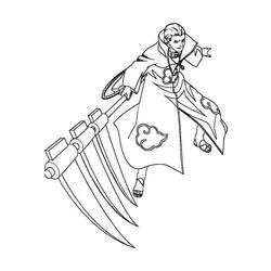 Coloriage Hidan brandissant sa faux à triple lame