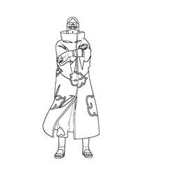 Coloriage Kakuzu debout en manteau Akatsuki