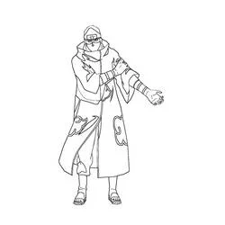 Coloriage Kakuzu debout dans son manteau Akatsuki