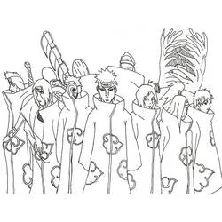 Coloriage Akatsuki réunis en groupe