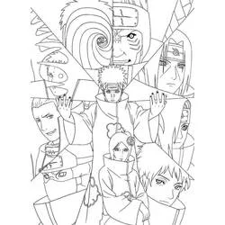 Coloriage Membres de l’Akatsuki réunis