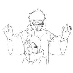 Coloriage Pain et Konan de l'Akatsuki