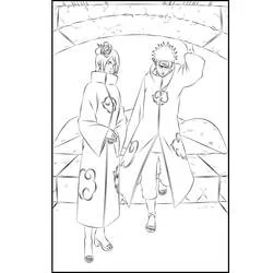 Coloriage Pain et Konan de Akatsuki