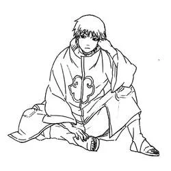 Coloriage Sasori assis dans sa cape de l'Akatsuki