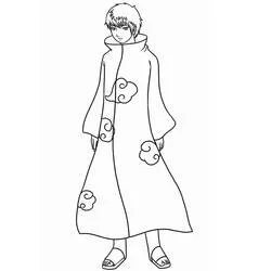 Coloriage Sasori debout dans sa cape de l'Akatsuki
