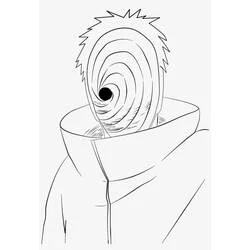 Coloriage Tobi Akatsuki avec son masque en spirale