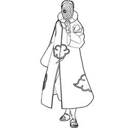 Coloriage Tobi debout dans son manteau de l'Akatsuki