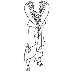 Coloriage Zetsu avec sa tête végétale ouverte