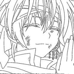 Coloriage Yoon regardant vers le bas pensivement