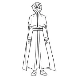 Coloriage Ki-Ja debout dans une longue cape