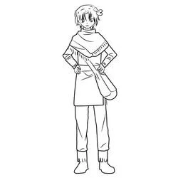 Coloriage Yun debout les mains sur les hanches