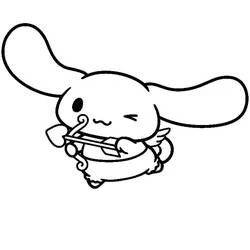 Coloriage Cinnamoroll déguisé en cupidon avec arc et flèche Coloriage Cinnamoroll déguisé en cupidon avec arc et flèche