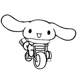 Coloriage Cinnamoroll sur tricycle Coloriage Cinnamoroll sur tricycle