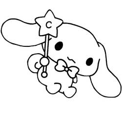 Coloriage Cinnamoroll tenant une baguette étoile Coloriage Cinnamoroll tenant une baguette étoile