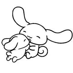 Coloriage Cinnamoroll faisant un câlin à un petit ami Coloriage Cinnamoroll faisant un câlin à un petit ami