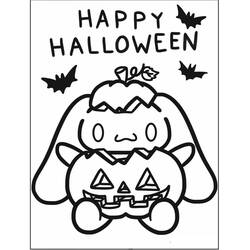 Coloriage Cinnamoroll déguisé en citrouille pour Halloween Coloriage Cinnamoroll déguisé en citrouille pour Halloween