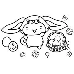 Coloriage Cinnamoroll déguisé en lapin de Pâques Coloriage Cinnamoroll déguisé en lapin de Pâques