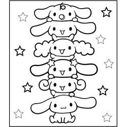 Coloriage Cinnamoroll et ses amis empilés en tour Coloriage Cinnamoroll et ses amis empilés en tour