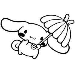 Coloriage Cinnamoroll avec un parapluie Coloriage Cinnamoroll avec un parapluie