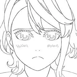 Coloriage Aira Shiratori au visage boudeur